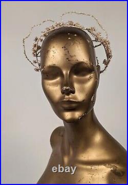 Antique Edwardian Wax Berry Wired Cage Wedding Crown Headpiece W Florals