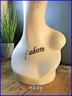 Antique French Art Deco J'adore Hat Stand Mannequin Bust Head Vintage Display