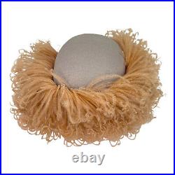 Antique Gray Hat with Peach Feathers 1910s Edwardian