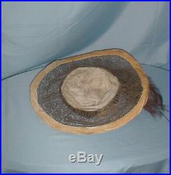Antique Hat 1912 Edwardian Gold Velvet and Lace Hat