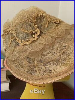 Antique Lace Horse Hair Hat