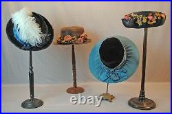 Antique Ladies Hats, 1890 1920s, Lot of 4