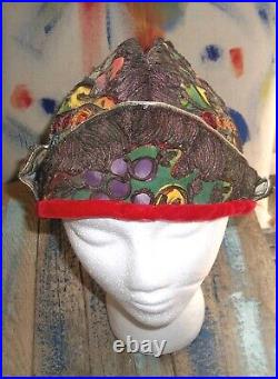 Antique Late-19th-Early 20th-C 1 of a Kind Handmade Turkish Ottoman Bork Hat