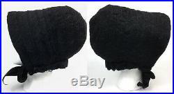 Antique Mid-1800s Civil War Black Mourning Poke Bonnet Vintage Victorian Hat