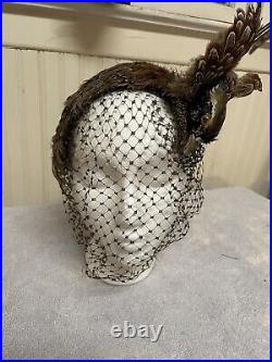 Antique Pheasant Feathers-netting Ladies Hat