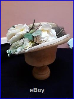 Antique Straw Hat Edwardian Floral Peter Robinson Original Ladies