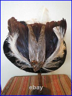Antique Victorian/Edwardian Lady's Hat Enormous + Feathers