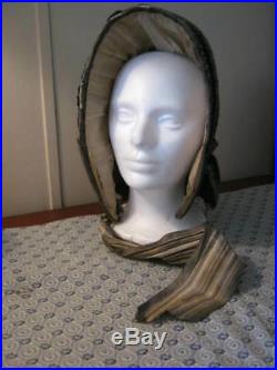 Antique Victorian Silk Caned Bonnet