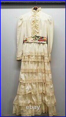 Antique Vintage Women's 1900 Dress With Lace and Matching Hat
