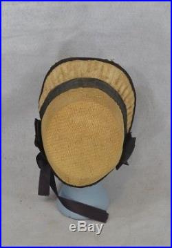 Antique bonnet straw Civil War Era natural original 1860