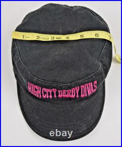 Army Cap VTG 90s High City Derby Divas Hot Pink on Black Roller Derby Hat 7X7