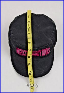 Army Cap VTG 90s High City Derby Divas Hot Pink on Black Roller Derby Hat 7X7