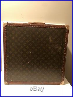 Auth Vintage Louis Vuitton Antique Hat Shoe Box Steamer Trunk Monogram RARE SIZE