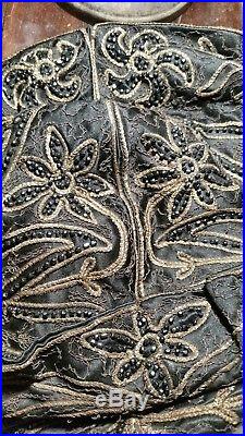Authentic 1920s Flapper Cloche Hat Metallic Embroidery Beaded, Larger size