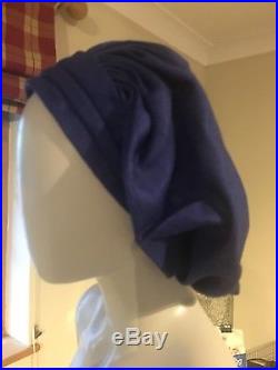 Authentic Christian Dior Chapeaux Vintage Blue Eclectic Turban Hat M L Size