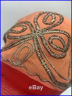 Authentic Flapper Art Deco Cloche Hat Soutache Embroidery Vintage 1920s Lyman