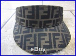 Authentic Vintage Fendi Zucca Sun Visor Hat Made in Italy No Reserve
