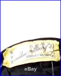 BULLOCKS WILSHIRE 1940s Black Wool Liripipe Coin Hat