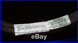 BURBERRYS HAT Women's Rich Brown Wool Black Velvet Bow Trim Dress/Church Vintage