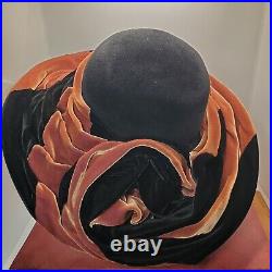 Bailey Tomlin London Ladies Black Brown Velvet Rose Hat M Edwardian Look Vintage