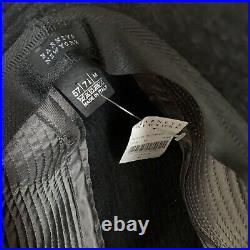 Barneys New York Vintage Wool Cashmere Ribbed Hat M 7 1/8 Italy Black RARE