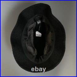 Barneys New York Vintage Wool Cashmere Ribbed Hat M 7 1/8 Italy Black RARE