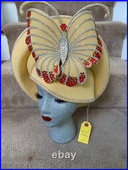Beautiful Jack McConnell Original Vintage Butterfly Hat