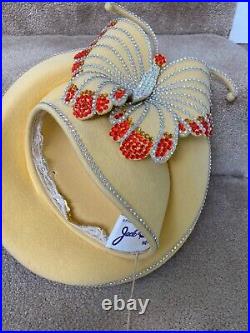 Beautiful Jack McConnell Original Vintage Butterfly Hat