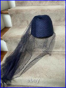 Beautiful Mr. John Jr. Veiled Hat Blue