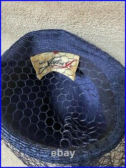 Beautiful Mr. John Jr. Veiled Hat Blue