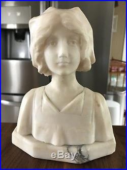 Beautiful Vintage Marble Bust Statue Woman with Hat Nurse Florence Nightingale