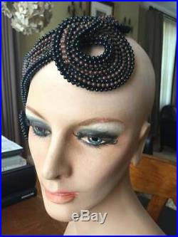 Bes-Ben Brown and Black Beaded Hat 1957 The Mad Hatter of Chicago