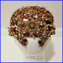 Bes-Ben Jeweled Fascinator Hat Vintage Made in Chicago 1940's-1950's