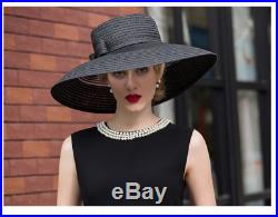 Brim Hat Large Wide Women Elegant Sun Hat Wedding Vintage