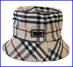 Burberry London Vintage Nova Check Bucket Hat Beige One Size