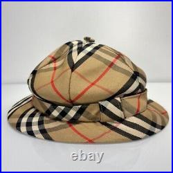 Burberry Vintage Womens Nova Check Structured Walking Bucket Hat Made in England