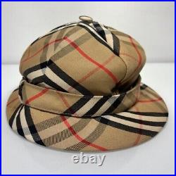 Burberry Vintage Womens Nova Check Structured Walking Bucket Hat Made in England