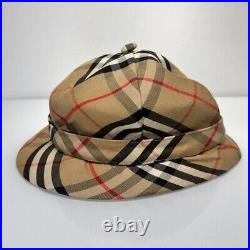 Burberry Vintage Womens Nova Check Structured Walking Bucket Hat Made in England