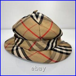 Burberry Vintage Womens Nova Check Structured Walking Bucket Hat Made in England