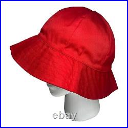 Burberrys Womens Red Bucket Hat Vintage 1980s TG18 D138/14 Size Large Canvas