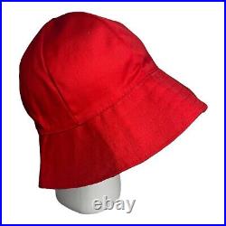 Burberrys Womens Red Bucket Hat Vintage 1980s TG18 D138/14 Size Large Canvas