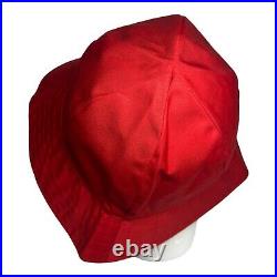 Burberrys Womens Red Bucket Hat Vintage 1980s TG18 D138/14 Size Large Canvas