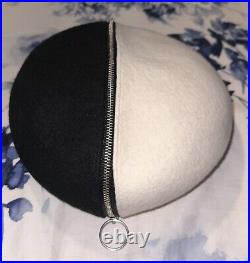 CA4LA Elegant Retro White Black Patchwork Warm Wool Beret