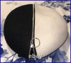 CA4LA Elegant Retro White Black Patchwork Warm Wool Beret