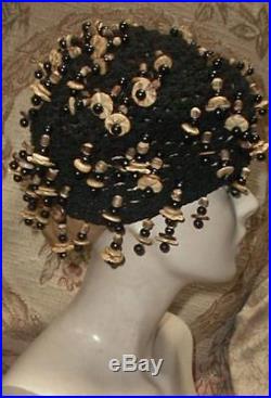 CARLY SIMON Personally Owned Bohemian Hat Dangling Wood Beads Eric Javits 1995