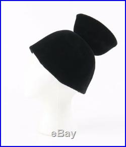 CESARE CANESSA c. 1950's Haute Couture Numbered Black Velvet Sculptural Hat