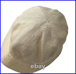 CHANEL Sport Vintage 03A CC Logo Bucket Hat #M Beige Black Cotton Rank AB