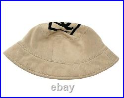 CHANEL Sport Vintage Big Coco Mark Bucket Hat #M Accessory Beige Black RankAB