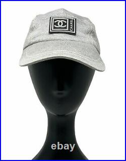 CHANEL Sport Vintage Coco Mark Cc Logo Cap Head Accessory #S Light Gray RankAB