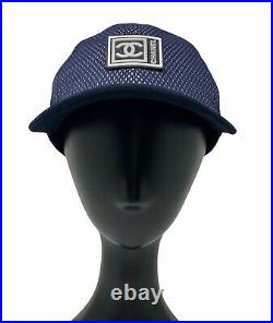 CHANEL Sport Vintage Coco Mark Cc Logo Mesh Cap Hat Accessory Dark Blue RankAB